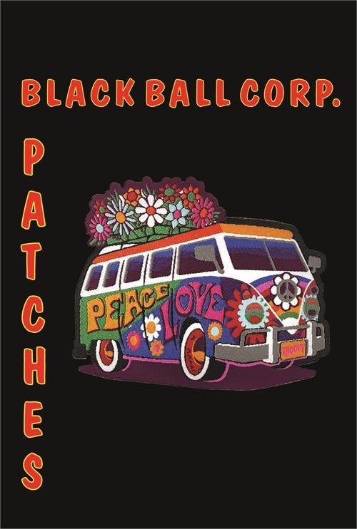 Peace Love Bus - Woven Patch - 4" x 4" image