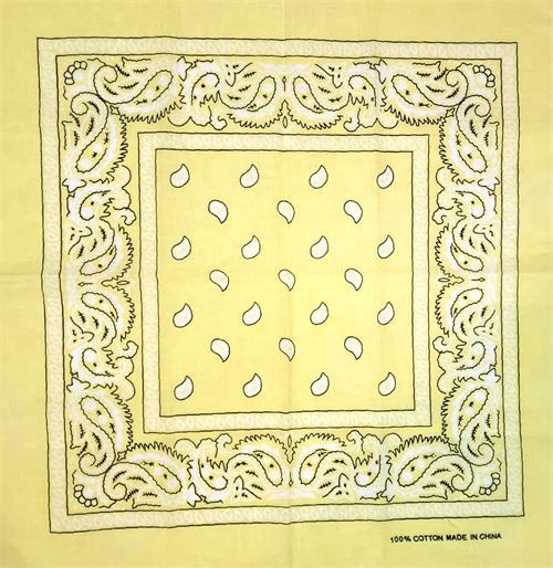 Paisley Bandana Yellow 21" x 21" image