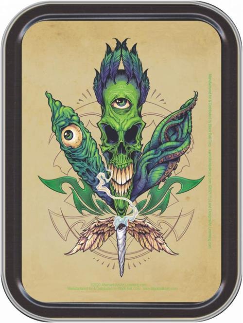 Pot Leaf Skull - Large Stash Tin image