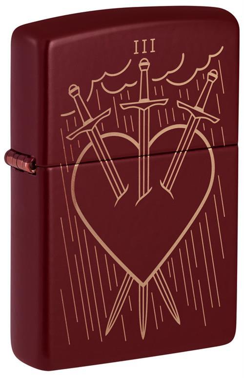 Three of Swords Design Merlot Zippo Lighter