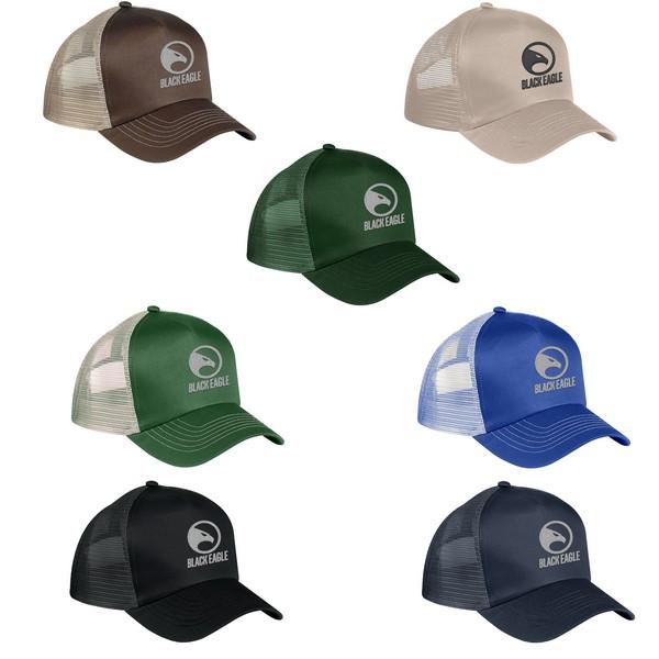 5 Panel Mesh Back Cap With Embroidered Custom Imprint image