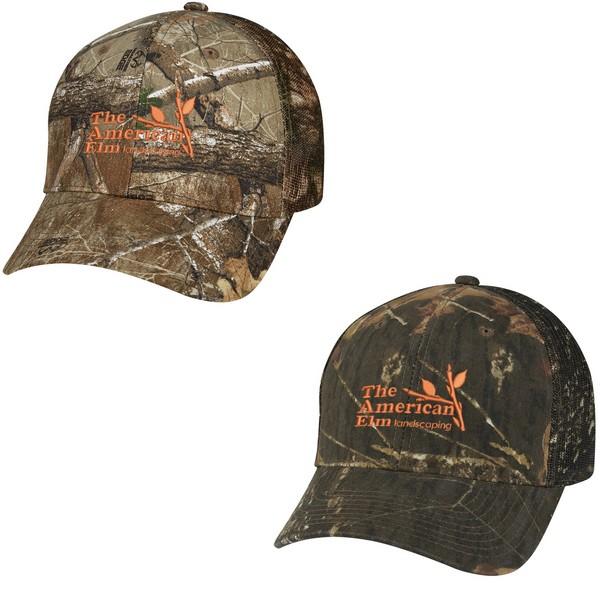 Hunter's Retreat Mesh Back Camouflage Cap With Embroidered Custom Imprint image