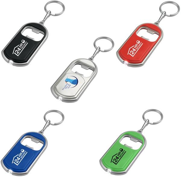 Bottle Opener Key Chain With LED Light and custom imprint image