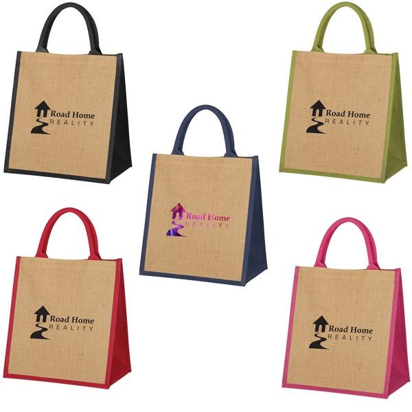 Escape Jute Tote Bag With Custom Imprint image