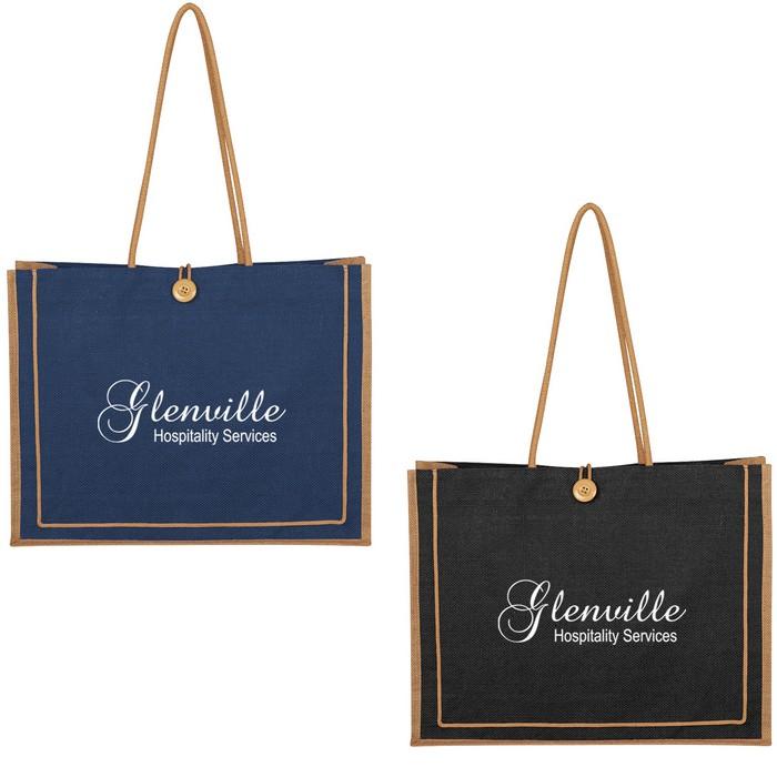 Paradise Jute Tote Bag With Custom Imprint image