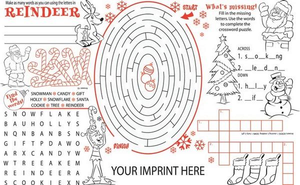 Holiday Activity Poster/Placemat with Custom Imprint image