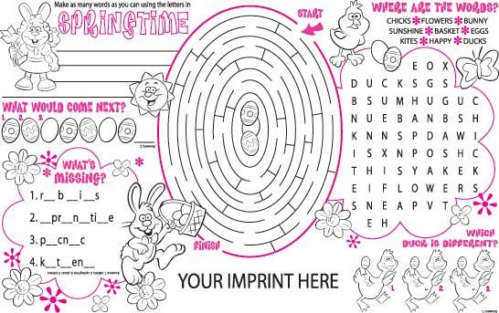 Spring Activity Poster/Placemat with Custom Imprint image