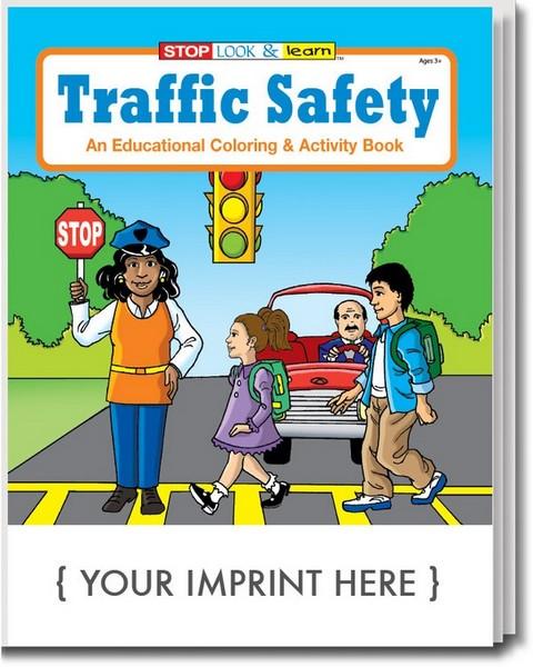 Traffic Safety Coloring and Activity Book with Custom Imprint image
