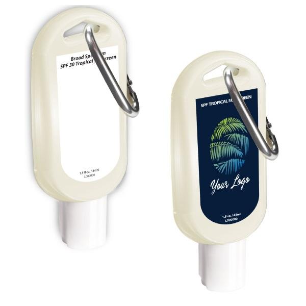 1.5 Oz. SPF 30 Tropical Broad Spectrum Sunscreen With Carabiner And Custom Imprint image