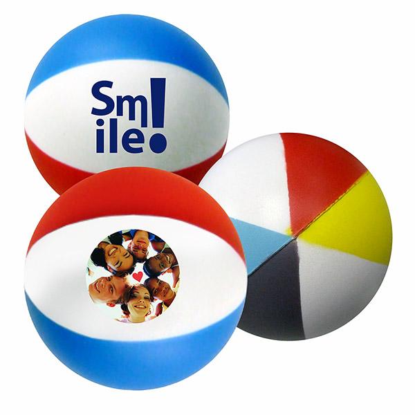 Beach Ball Foam Stress Reliever With Custom Imprint image