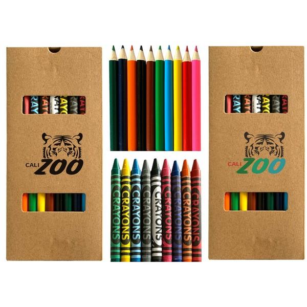 19 Piece Crayon And Pencil Set With Custom Imprint