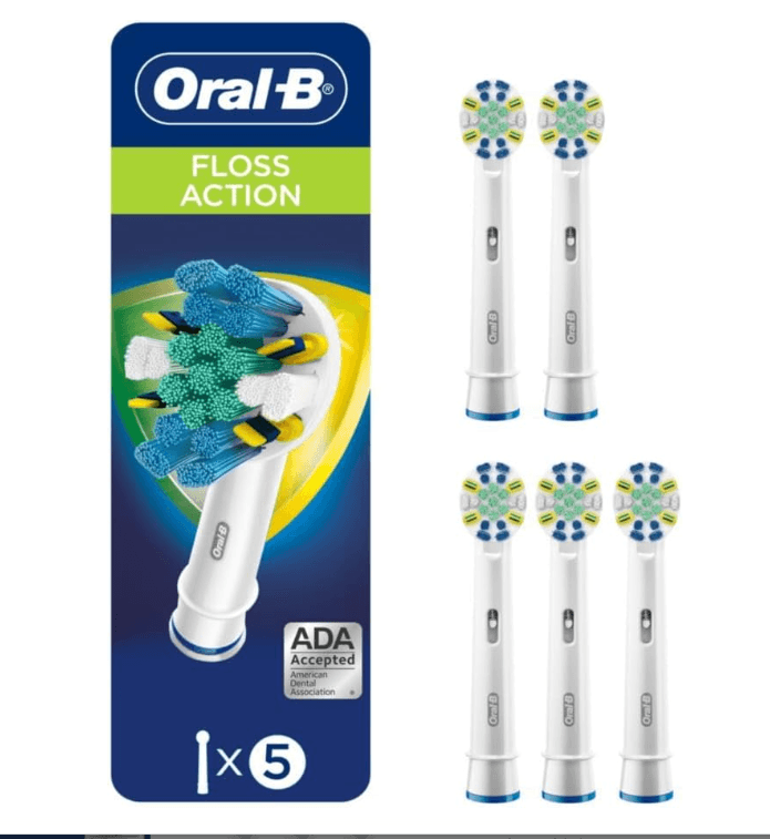 Oral-B FlossAction Electric Toothbrush Replacement Brush Heads Refills, 5 Count image