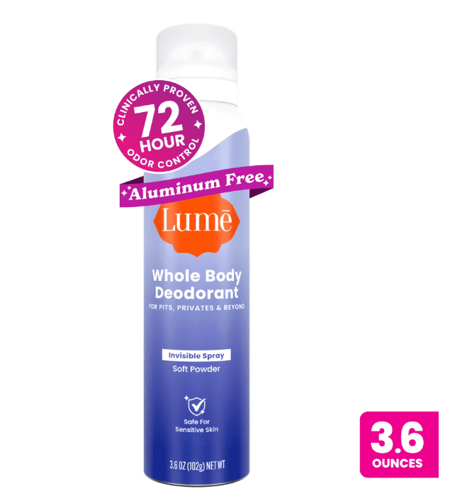 Lume Whole Body Deodorant for Women, Spray Deodorant, Aluminum Free, Soft Powder, 3.6 oz image