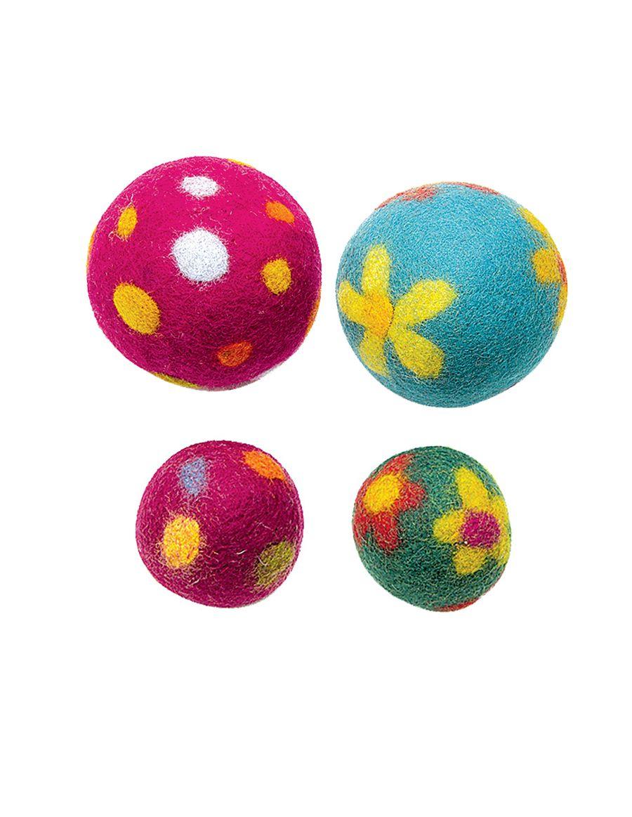 Polka Dot or Floral Felted Ball image