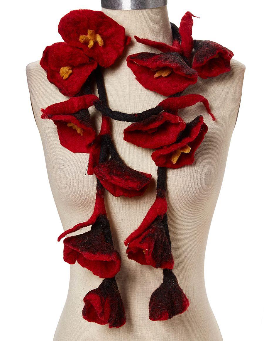 Multi Flower Felt Belt/Scarf image
