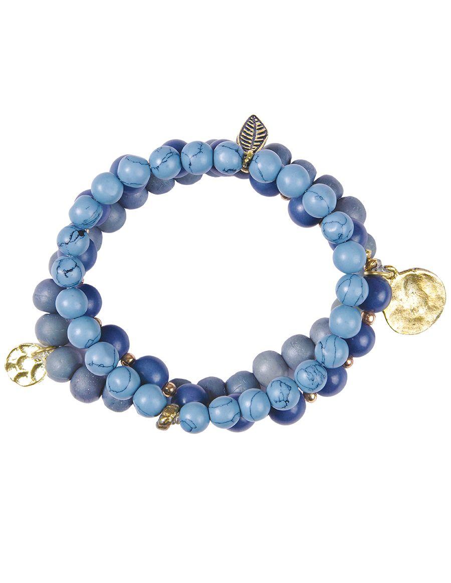 Multi Strand Blue Bead Bracelet image