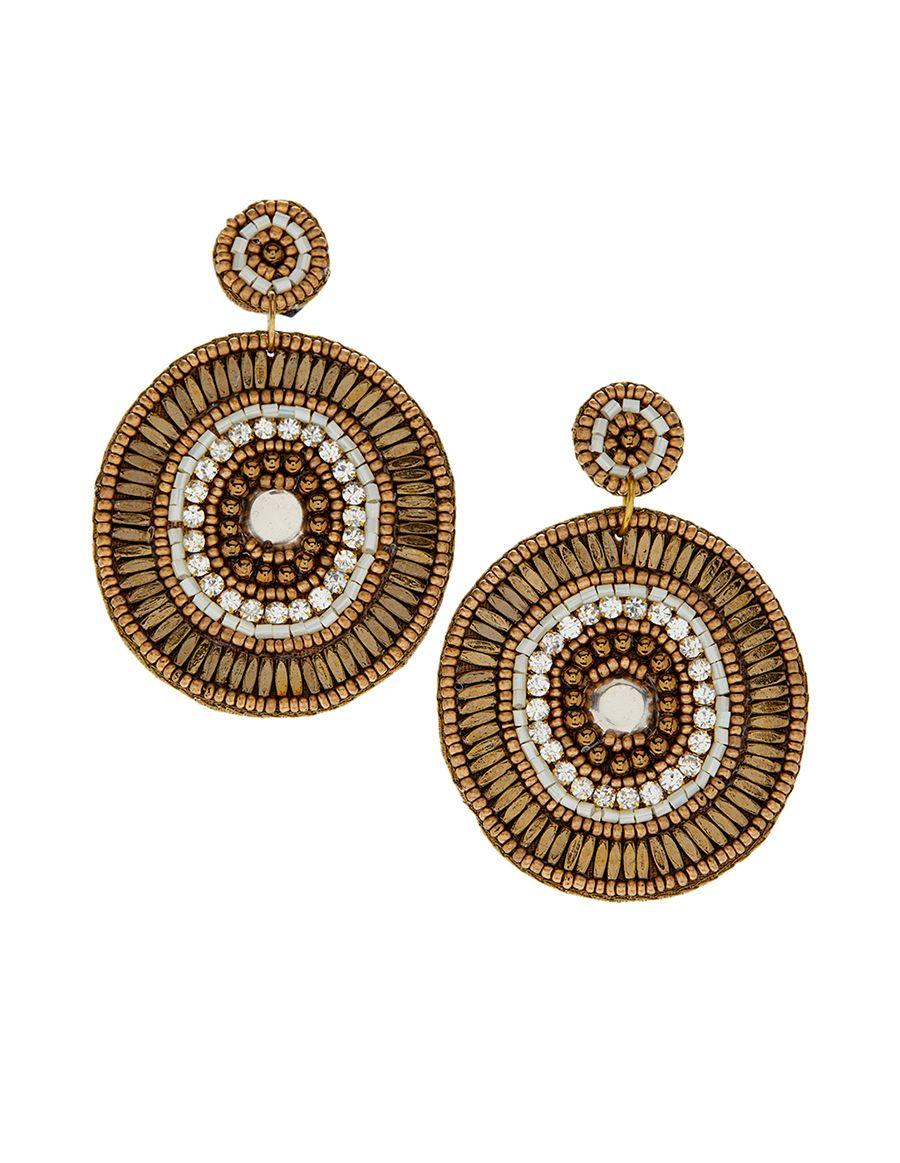 Round Beaded Stud Gold image