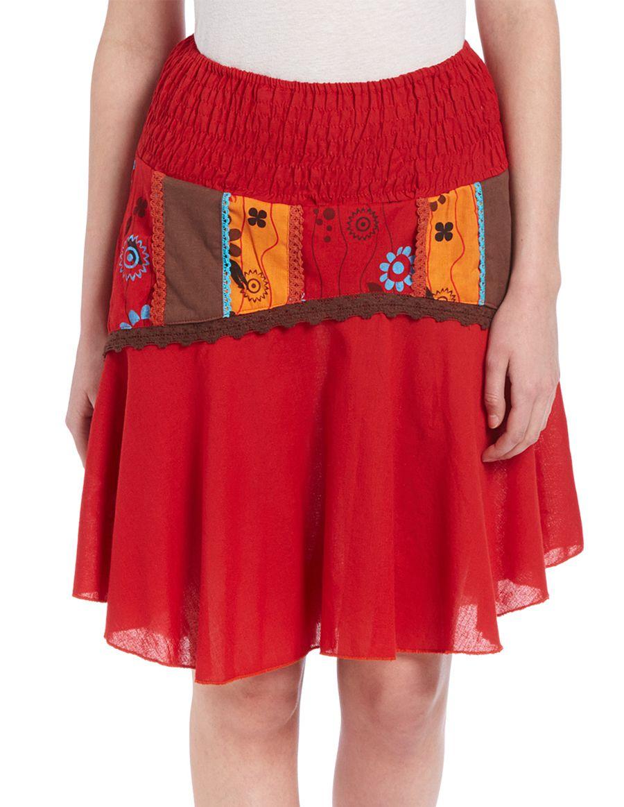 Band Pleated Cotton Skirt image