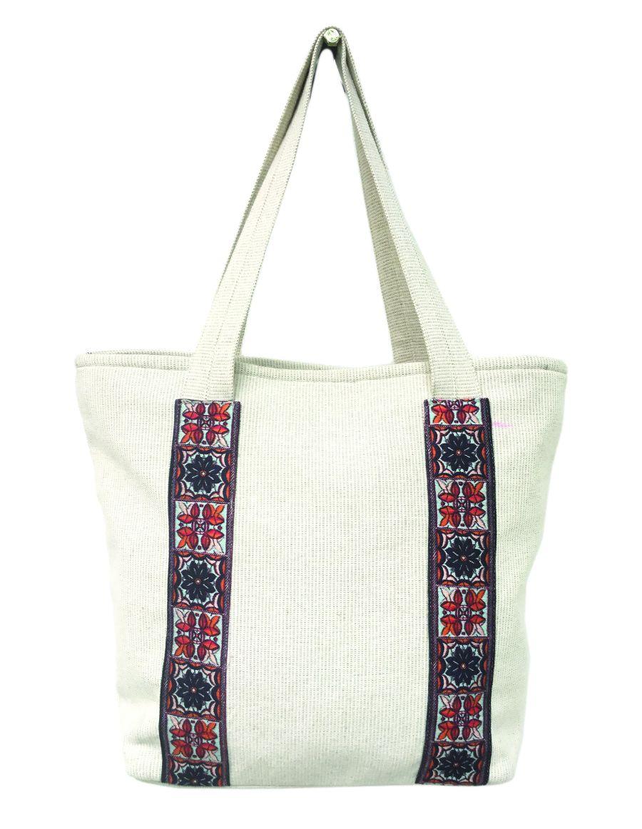 Flower Printed Cotton Tote Bag