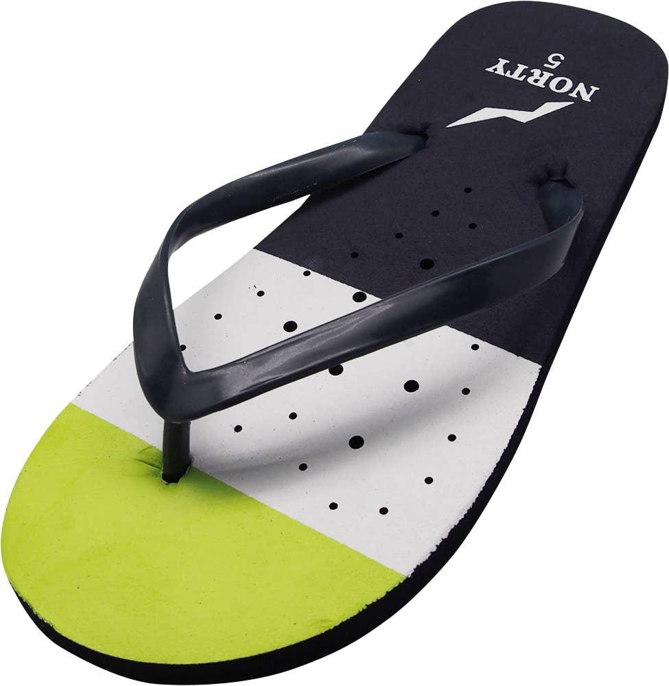 Norty GIRL'S 11-4 FLIP FLOP NAVY LIME Prepack C1004G image