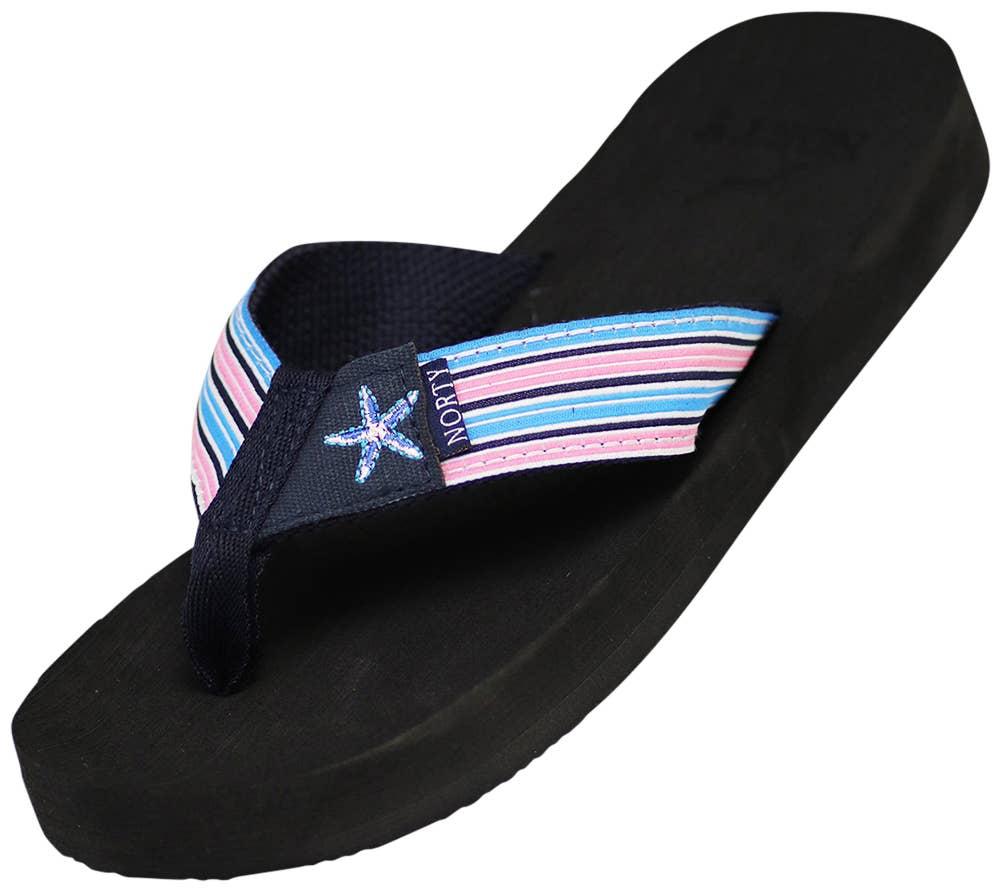 NORTY Womens 6-11 Rainbow Stripe Sandal 12252 Prepack image