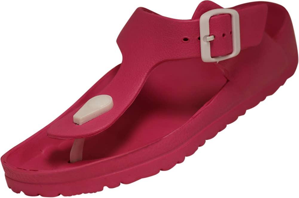 Norty Womens Flip Flop Clog Hot Pink C1204W Prepack image