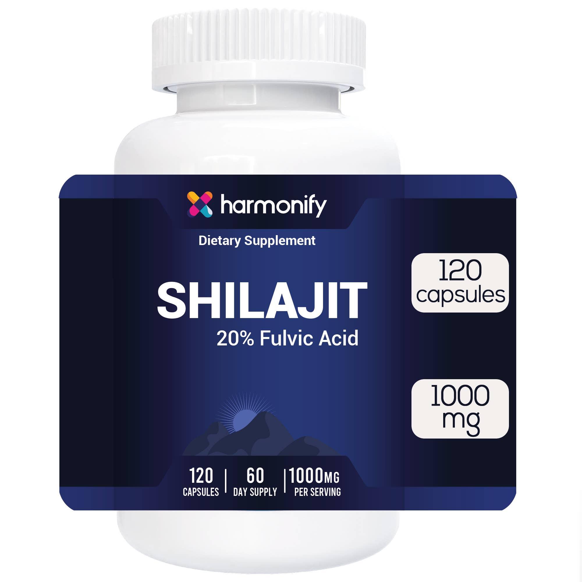 HARMONIFY Shilajit β 1000mg with 20% Fulvic Acid β 120 Cnt image