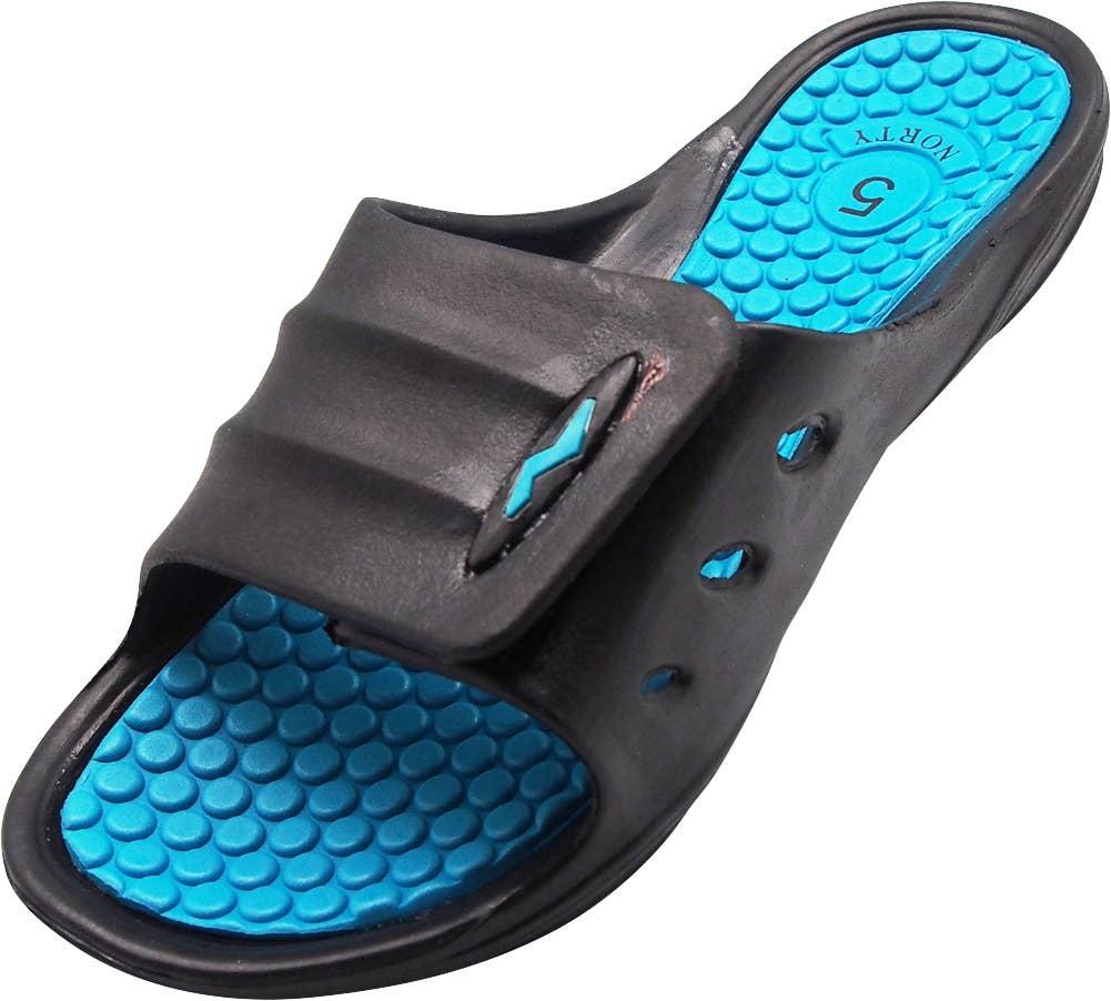 NORTY Womens 5-10 Black-Teal Sandal C1011 Prepack image