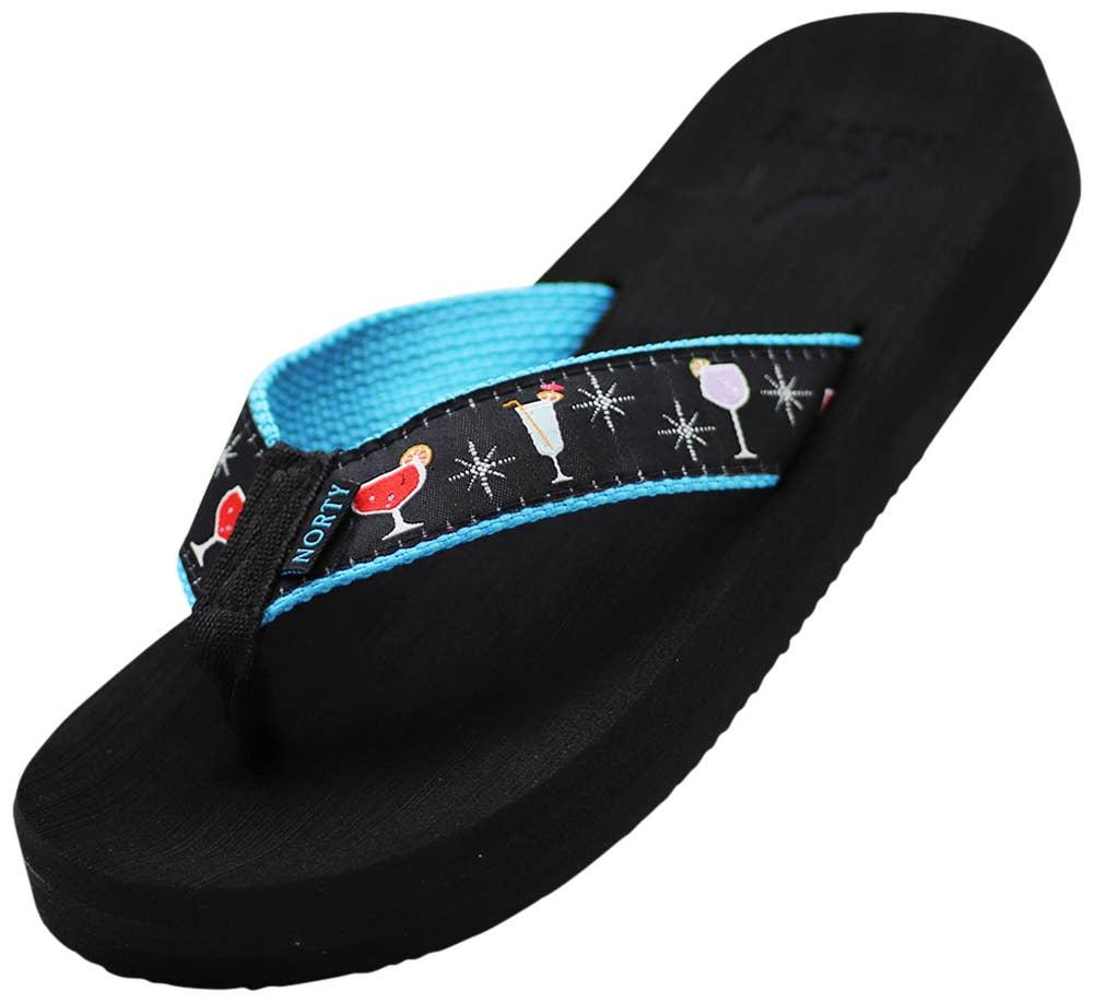 Norty Womens Resort Sandal Flip Flop Happy Hour Prepack image
