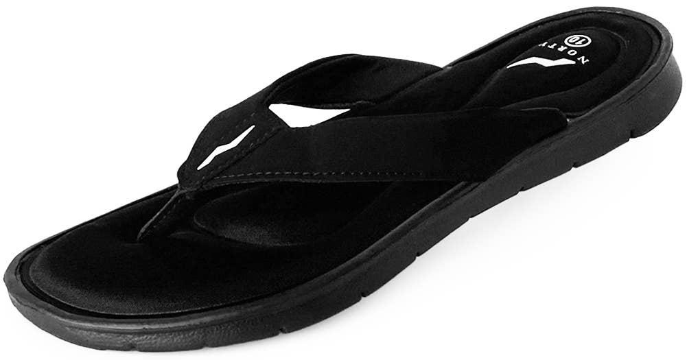 Norty WOMENS 10-12 MEM FOAM SANDAL BLACK Prepack image