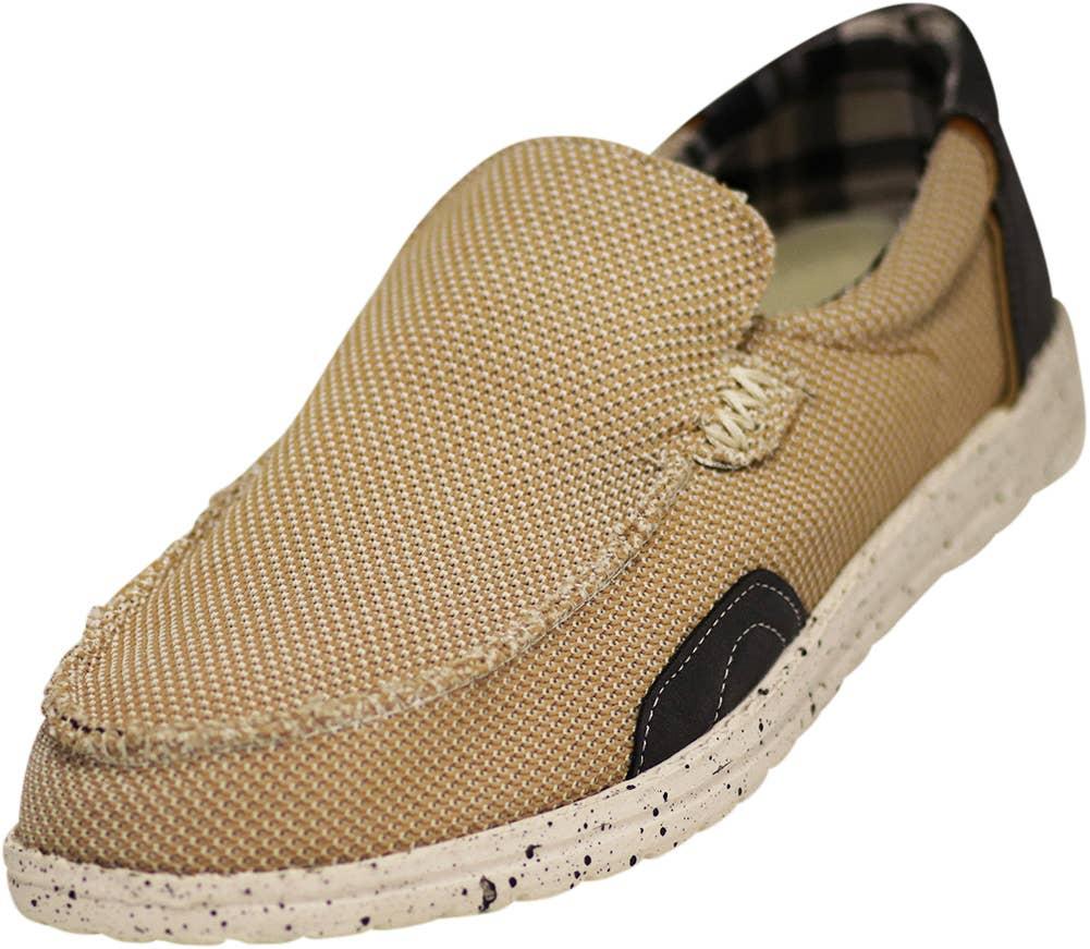 Norty Mens 8-13 Tan Slip-On Boat Shoes Prepack image