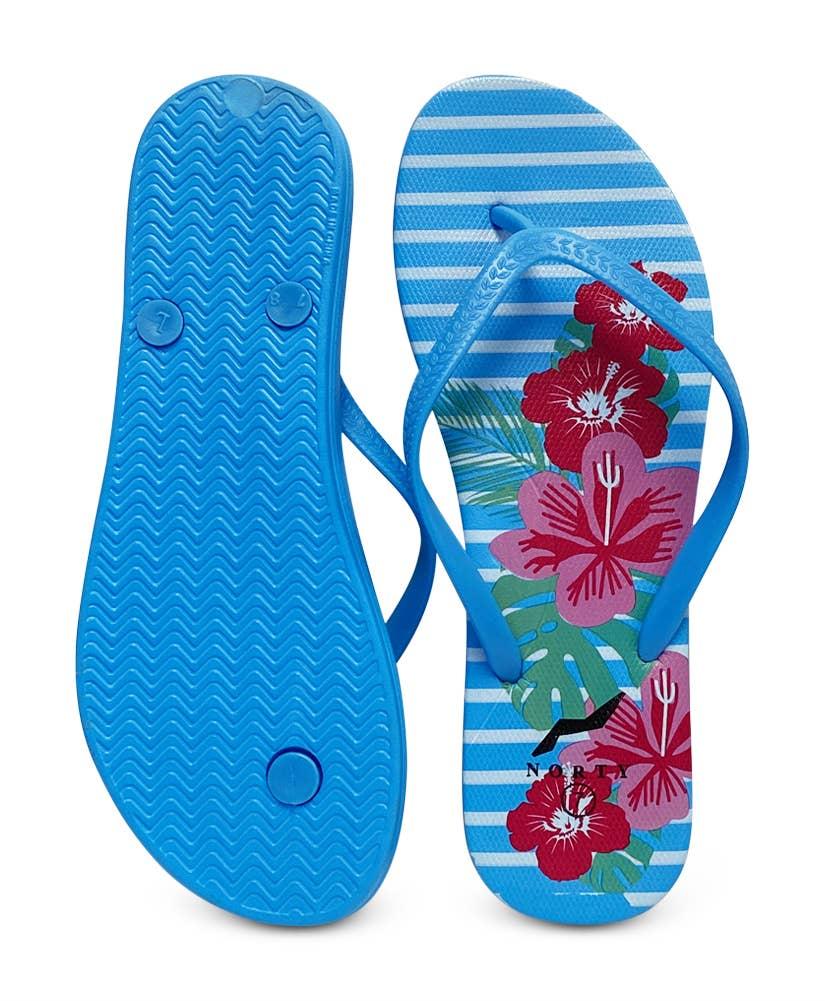 Norty Womens EVA Flip Flop Sandal Hibiscus Prepack 22018A image