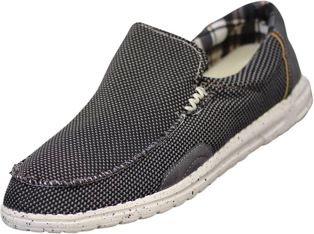Norty Mens 8-13 Black Slip-On Boat Shoe 15659 Prepack image