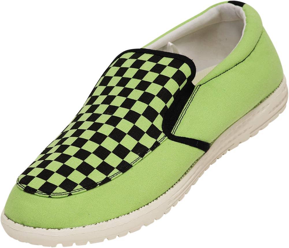 Norty Mens 8-13 Lime Black Slip-On Boat Shoes Prepack image