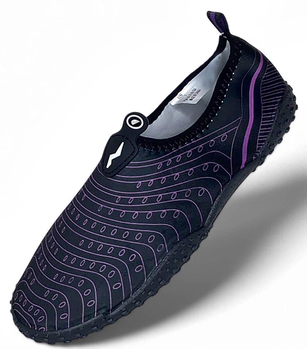 Norty Women's Water Shoe Black Purple, H1107 image