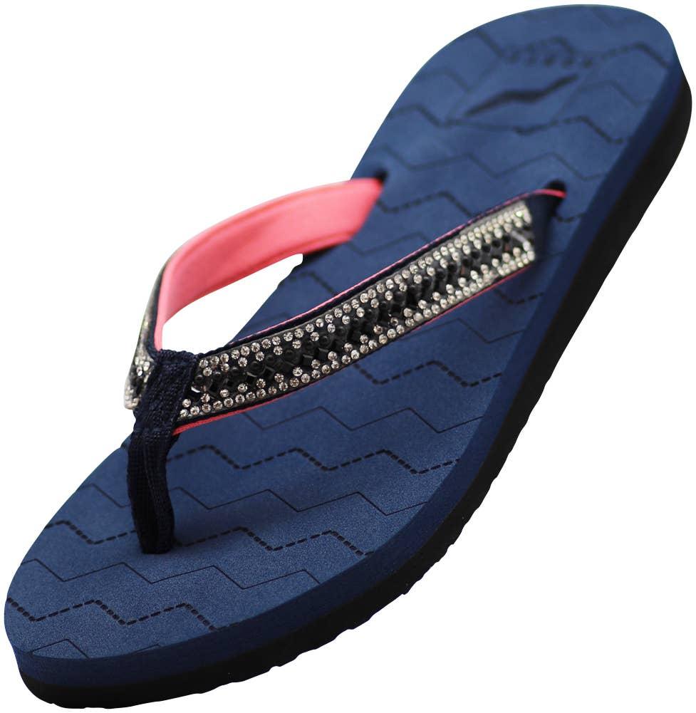 Norty WOMENS 5-10 SANDAL FLIP FLOP NAVY Prepack 12054 image
