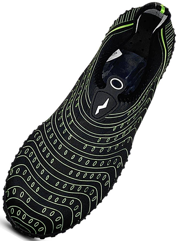 Norty Men's Water Shoe Black Green, H1008 image