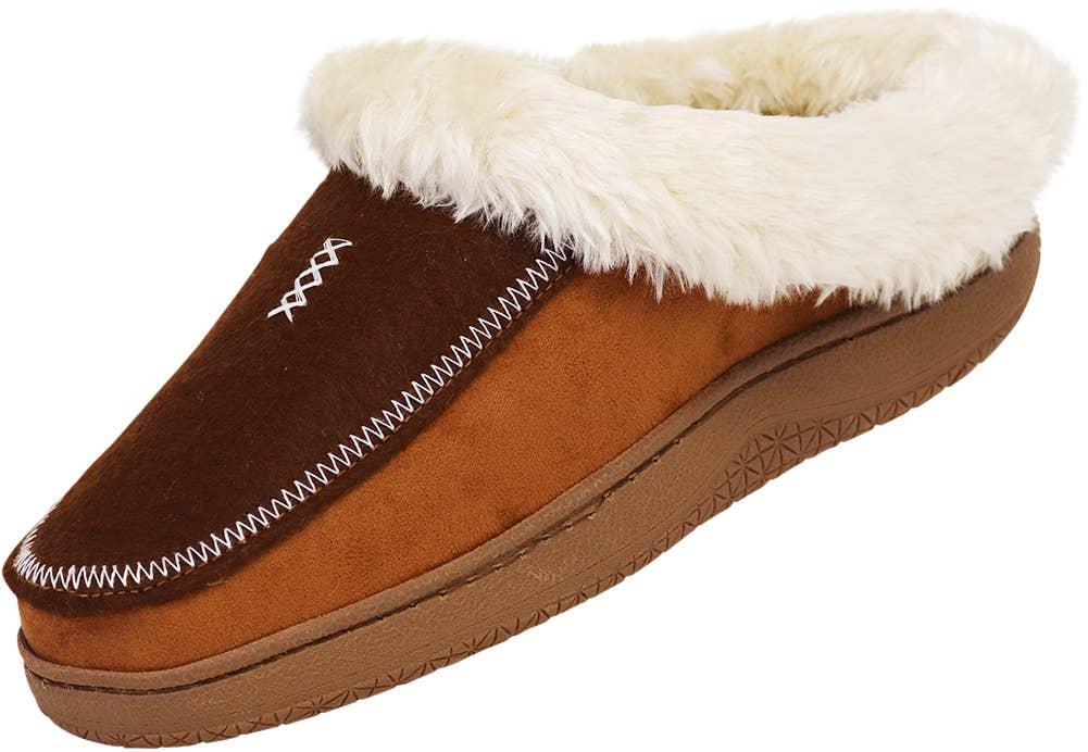 NORTY Mens M-2XL Brown/Tan Clog Slippers 15084 Prepack image