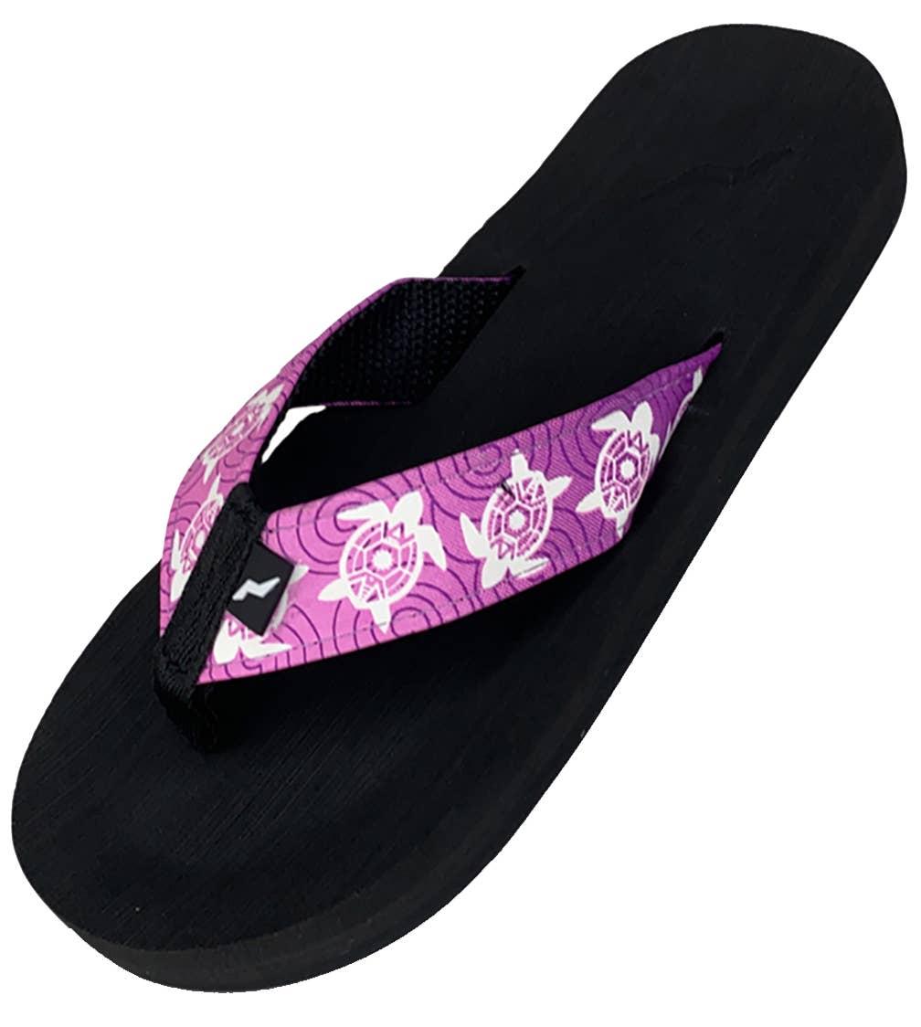Norty Womens Resort Sandal Flip Flop Purple Turtle Prepack image
