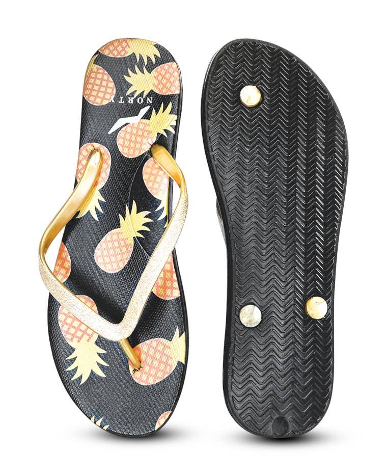 Norty Womens EVA Flip Flop Sandal Pineapples Prepack 22016B image