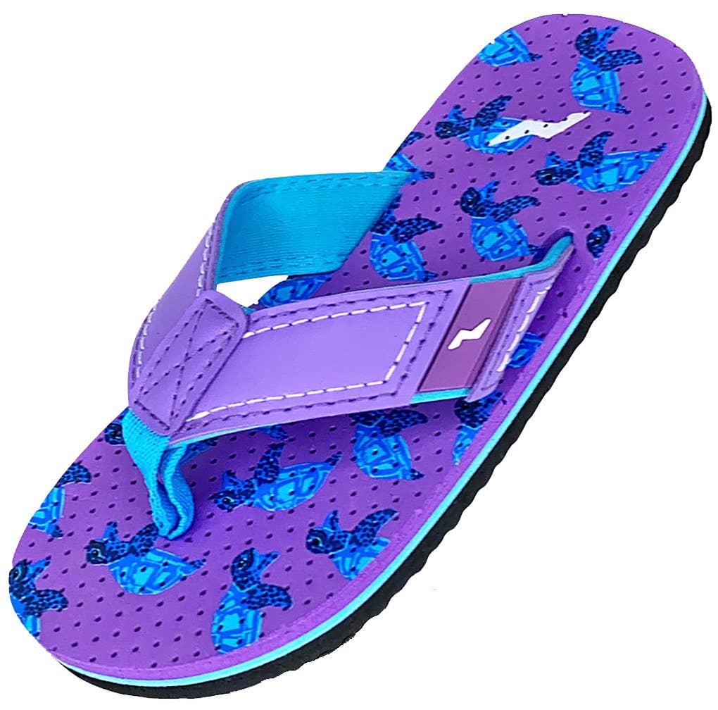 Norty GIRLS 11-4 Sandal Purple Turtles Prepack image