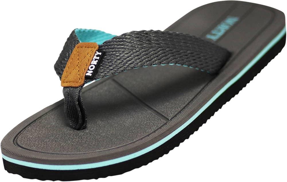 NORTY Big Kids 4-8 Grey/Turquoise Sandal 11115BK Prepack image