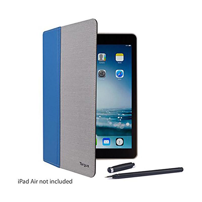 Targus Vustyle iPad Air Case Cover Faux Leather/Twill w/Stylus & Card Slots