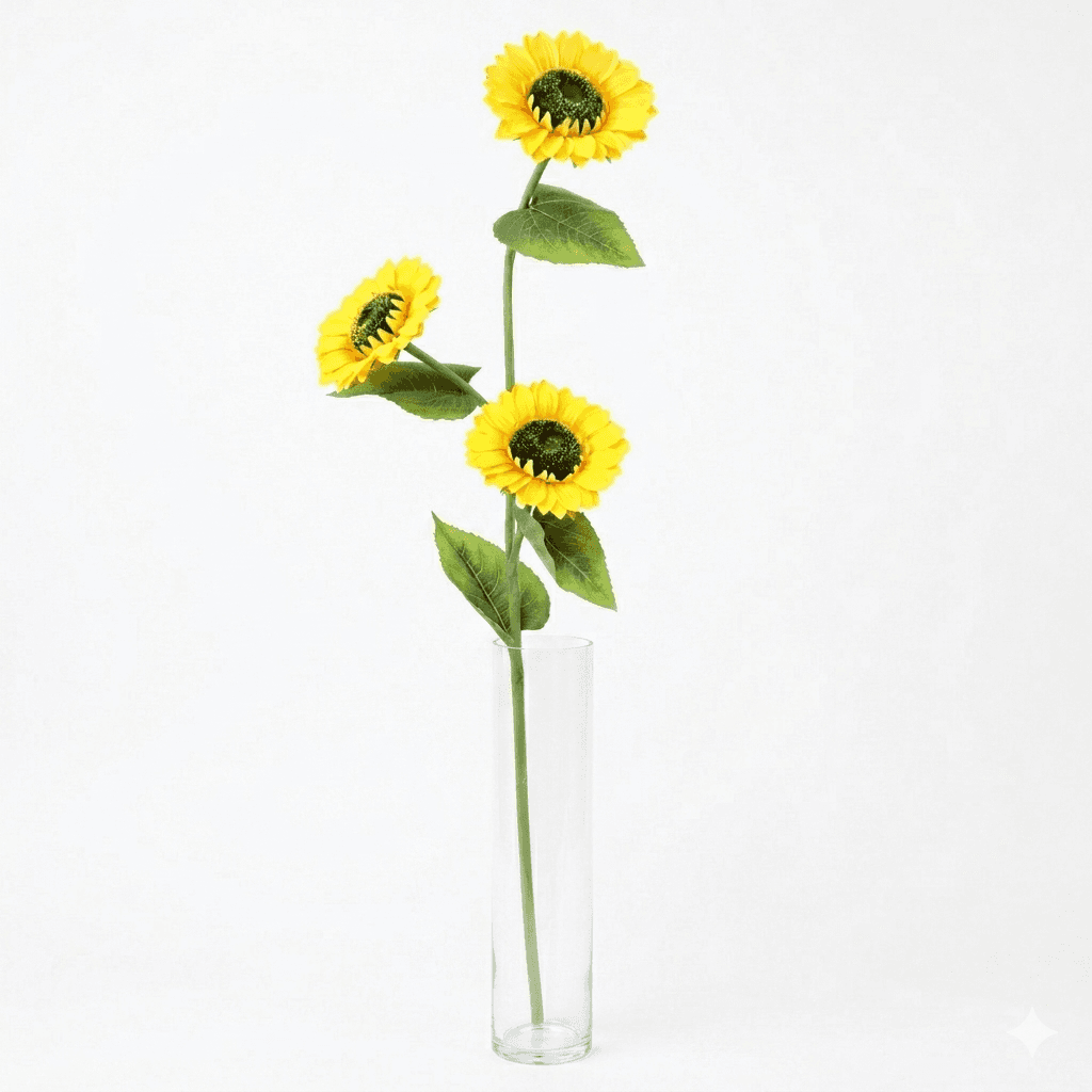 49 Inch Jumbo Triple-Head Artificial Sunflowers, Wholesale image