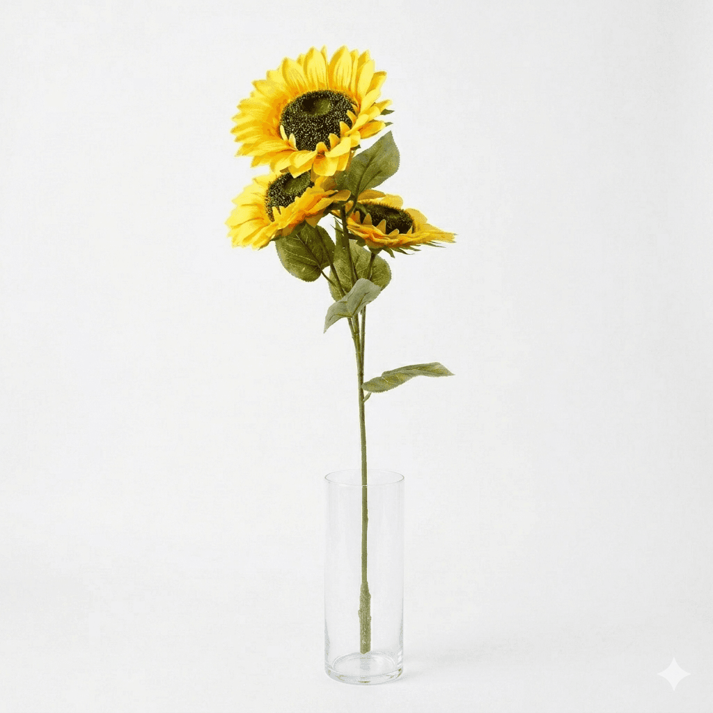 35.5 Inch Triple-Head Long-Stem Artificial Sunflowers, Wholesale image