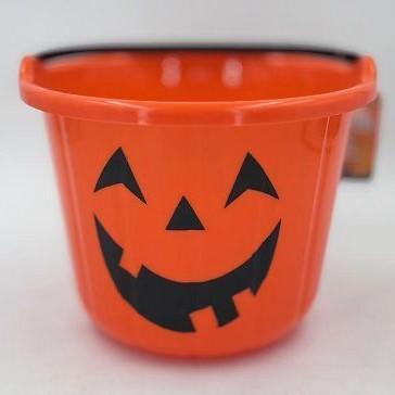 8.75 Inch Classic Orange Halloween Pumpkin Pail with Handle, Wholesale image