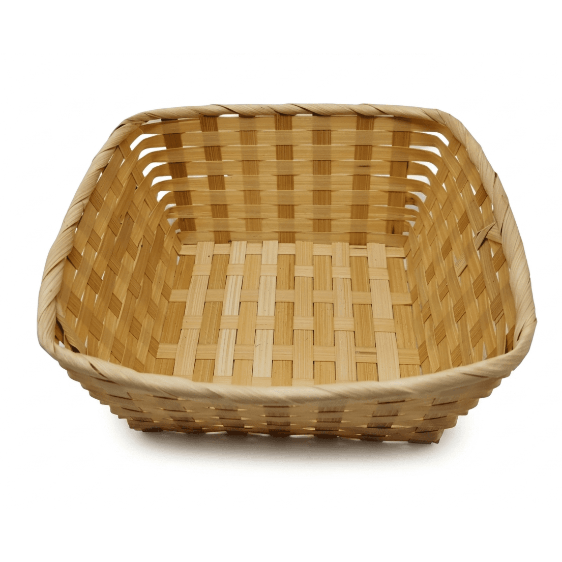9.5 Inch x 9.5 Inch Square Bamboo Baskets, 4 Inch Deep, Wholesale image