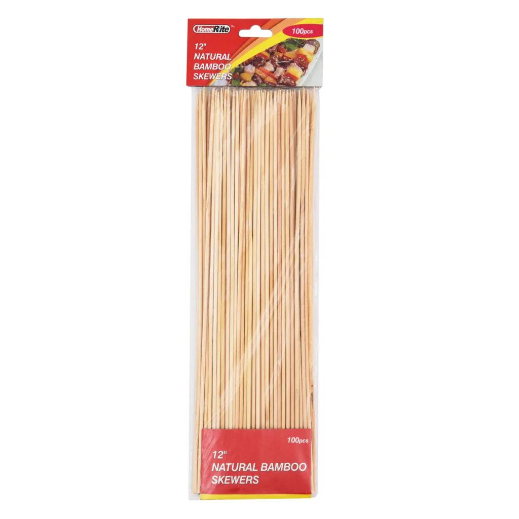 HomeRite 12 Inch Natural Bamboo Skewers 100 count, Wholesale image