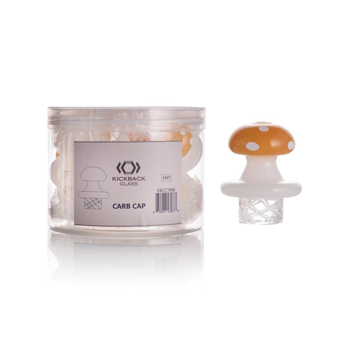 KICKBACK GLASS Mushroom Head Carb Caps | 12 Units per Jar | Wholesale image