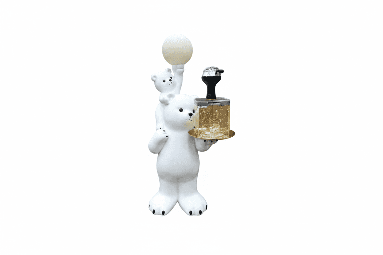 Khateeb Polar Bear Figure Hookah | 34 Inch image